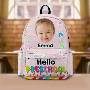 Custom Cute Kid Photo Hello School Backpack Back To School Gift CH07 896068