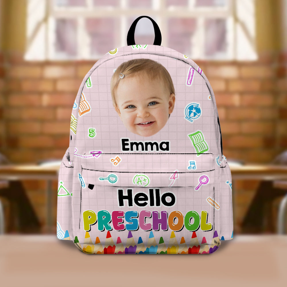 Custom Cute Kid Photo Hello School Backpack Back To School Gift CH07 896068