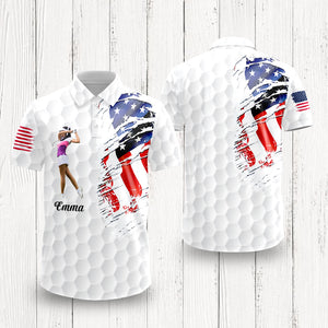 Custom Photo US Flag Polo Shirt For Golfer TH10 898095