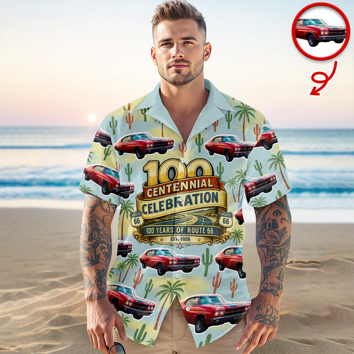 Custom Car Photo 100 Centenial Celebration 100 Years Of Route 66 Hawaii Shirt CH07 910828