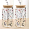Personalized Custom Name With Floral Glass Can With Lid TH10 896859