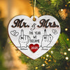 Mr and Mrs Wedding Gifts - First Christmas Married Layer Wooden Ornament For Couples CH07 896806