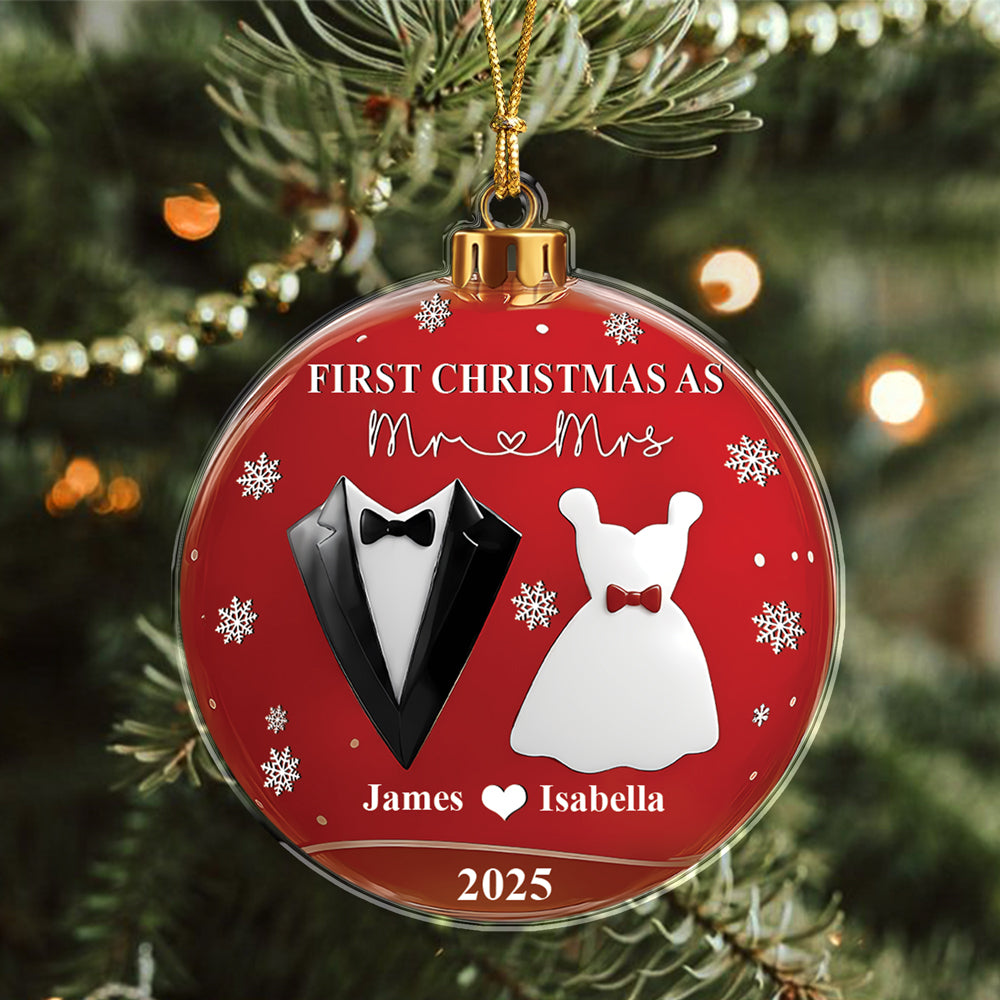 First Christmas As Mr And Mrs - Personalized Acrylic Ornament CH07 899096