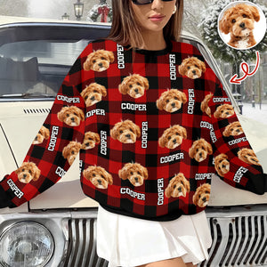 Custom Dog Photo And Name Christmas Ugly Sweater For Dog Lover TH10 896679