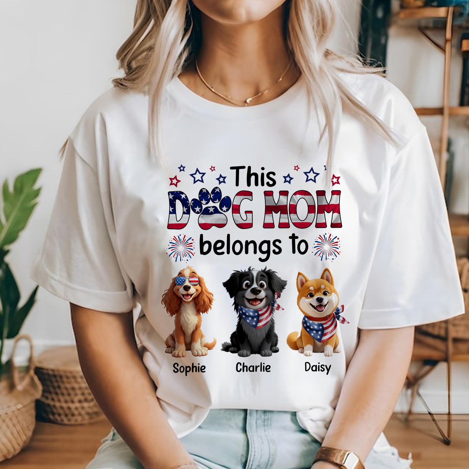 Custom American Cute 3D Dog This Dog Mom Belong To Bright Shirt LM32 899133