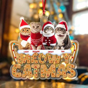 Custom Photo Meowy Catmas Acrylic Ornament HO82 900702