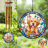 Custom Dog Photo With Flower Memorial Acrylic Wind Chimes For Dog Lovers HO82 894848