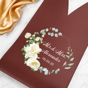 Custom Mr Mrs Personalized Wedding Leather Wine Bag Engagement Gift, Wedding Gift CH07 896534