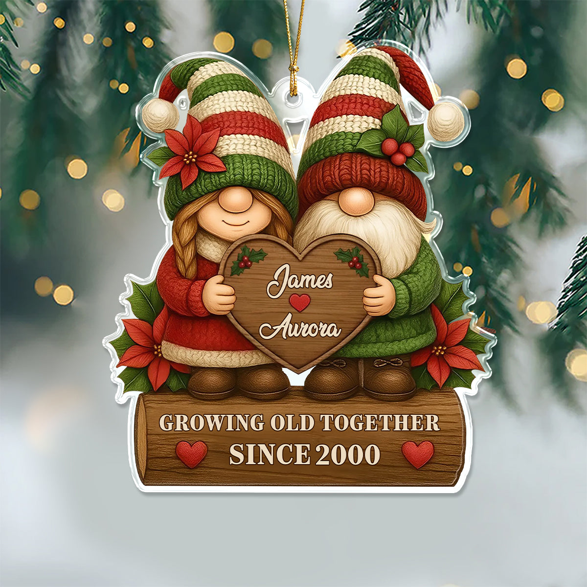 Personalized Growing Old Together Couple Acrylic Ornament HO82 900700