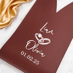 Personalized Groom & Bride Wedding Leather Wine Bag Engagement Gift, Wedding Gift CH07 896532