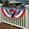 Custom Family Name Home Of The Brave Patriotic Eagle Non-Pleated Fan Flag HO82 901942