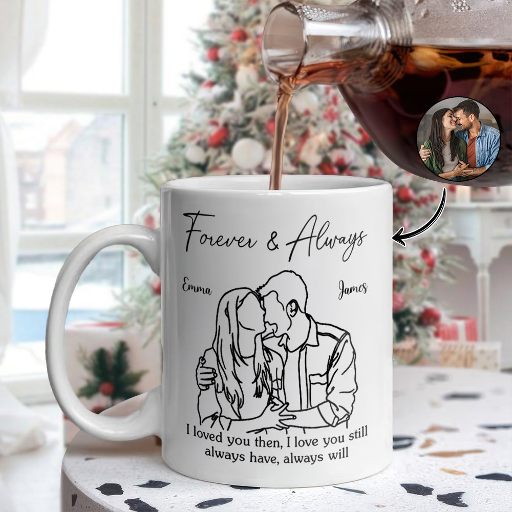Custom Photo Anniversary Wedding Gifts For Husband And Wife, Him And Her White Mug CH07 899842