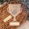 Personalized Father’s Day Handprint Wood Sign - Dad Grandpa Gift, Kids Handprint Keepsake, Trophy Dad Grandpa HO82 902406