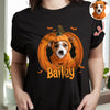 Custom Dog Cat Photo Halloween Pumpkin Dark Shirt HO82 894924