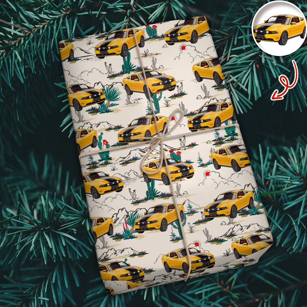 Custom Car Photo Retro Route 66 Wrapping Paper Gift For Car Lover CH07 899932