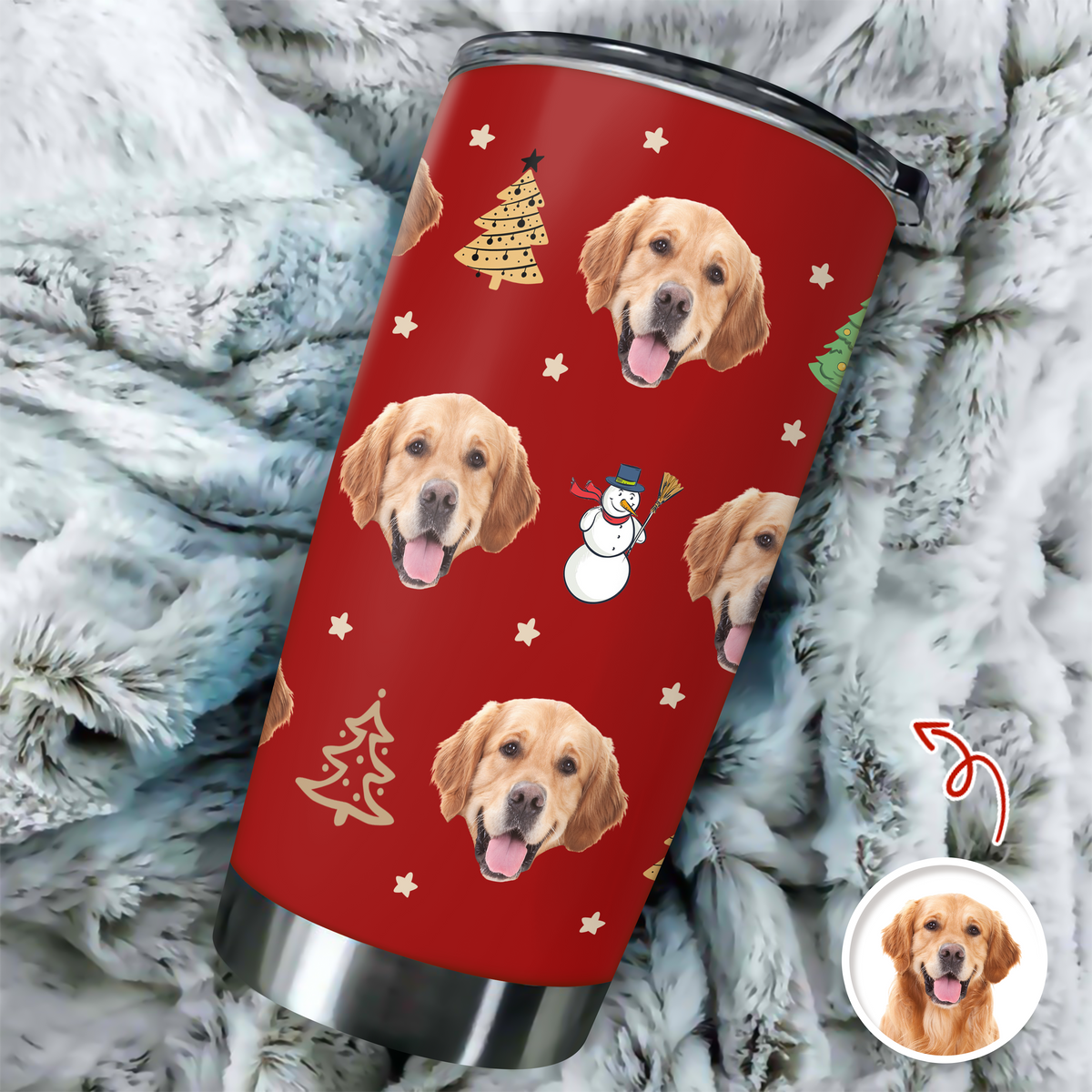 Custom Photo Christmas - Personalized Fat Tumbler Gift for Dog Cat Lovers TH10 894425
