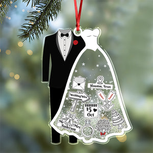 First Christmas Married Personalized Wedding Acrylic Ornament Christmas Gift CH07 896928