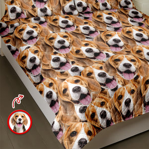 Custom Funny Puppy Photo Portrait Bedding Set Birthday, Christmas Gift For Dog Lover CH07 899192