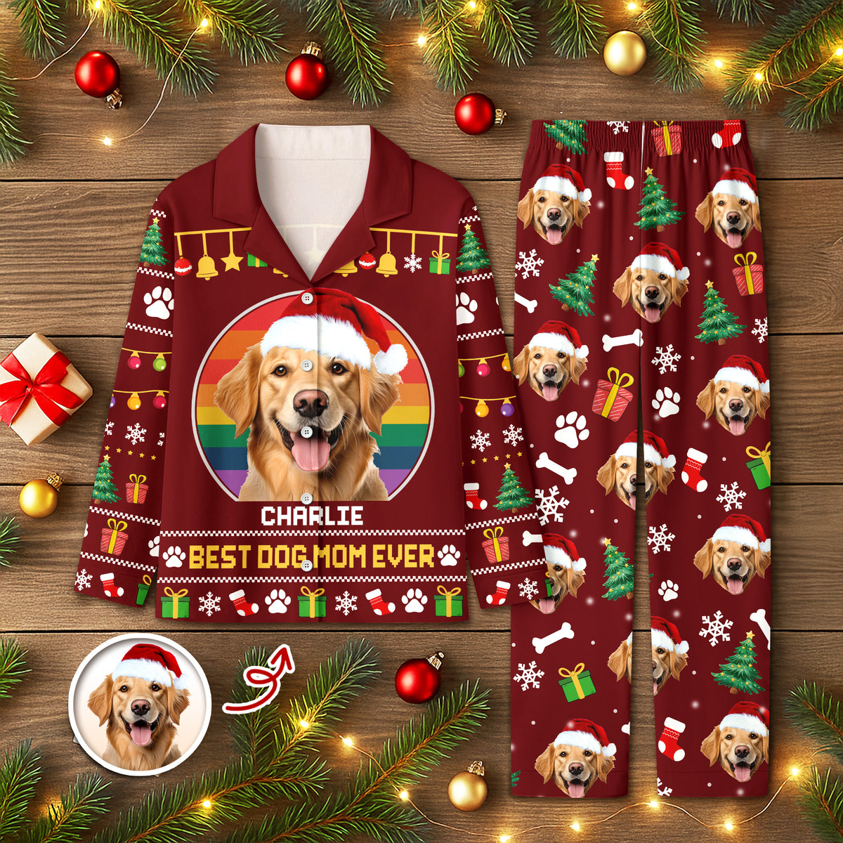 Custom Photo Best Dog Dad Mom Ever Pajamas TH10 896027