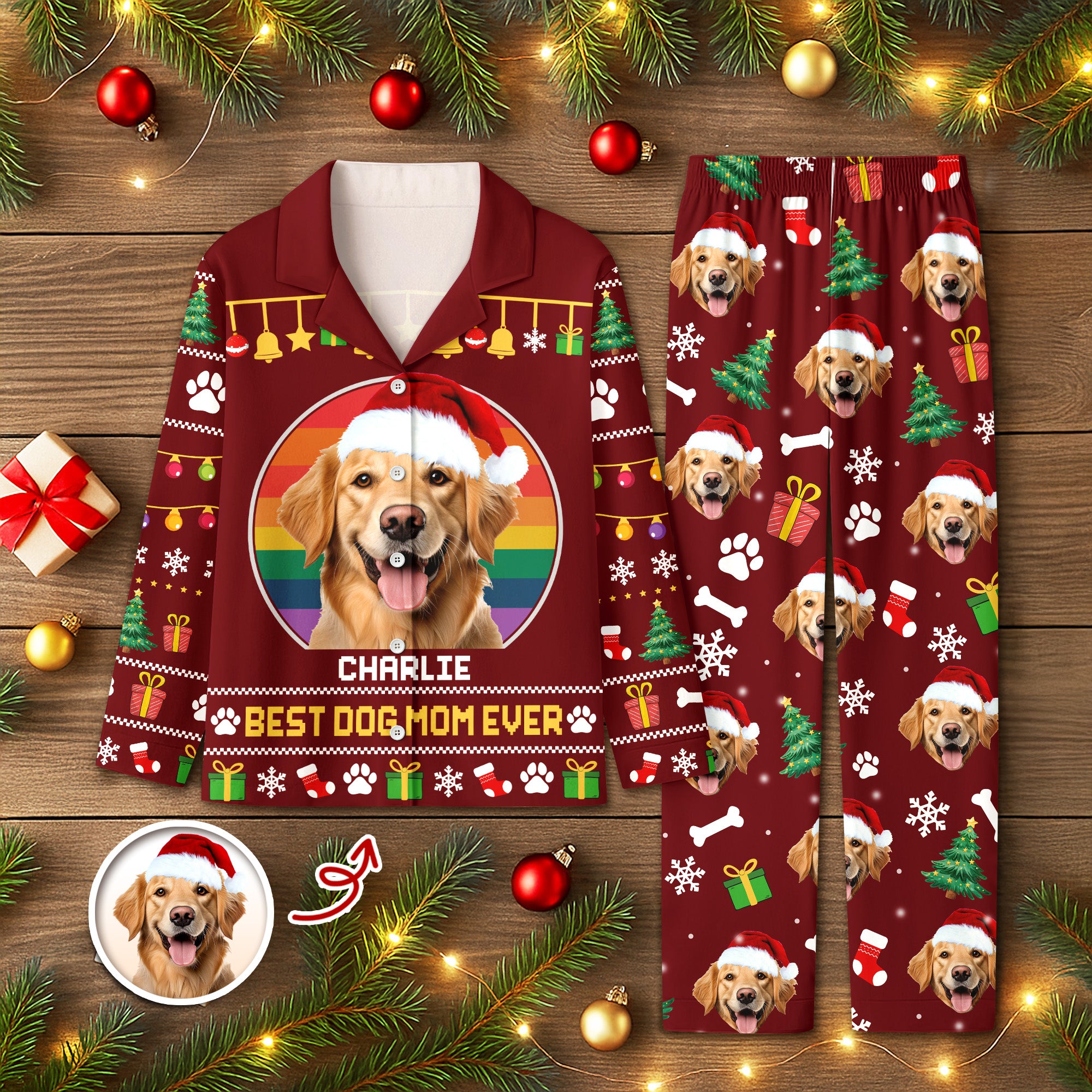 Custom Photo Best Dog Dad Mom Ever Pajamas TH10 896027