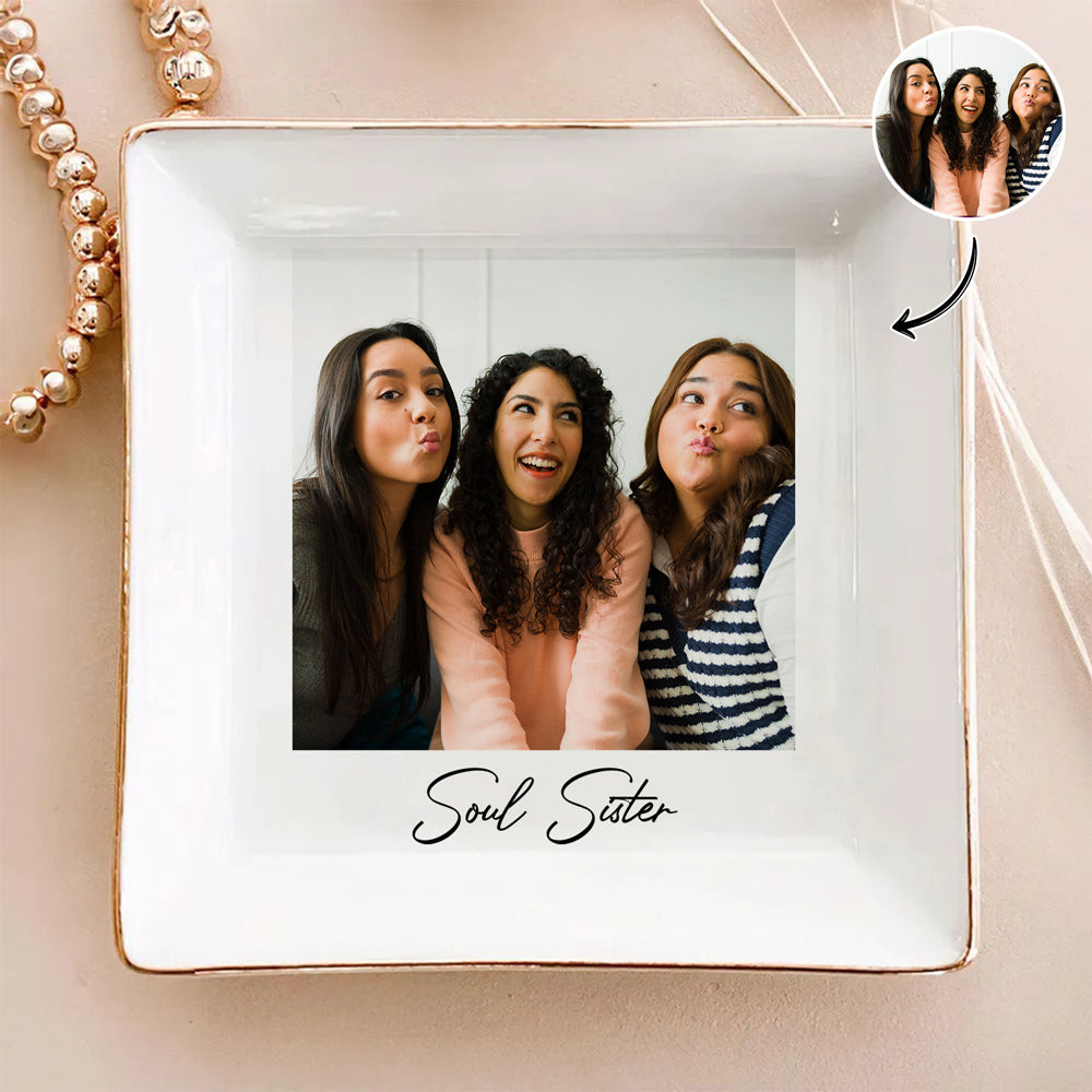 Custom Photo Jewelry Dish For Best Friend, Gifts For Bestie CH07 899886