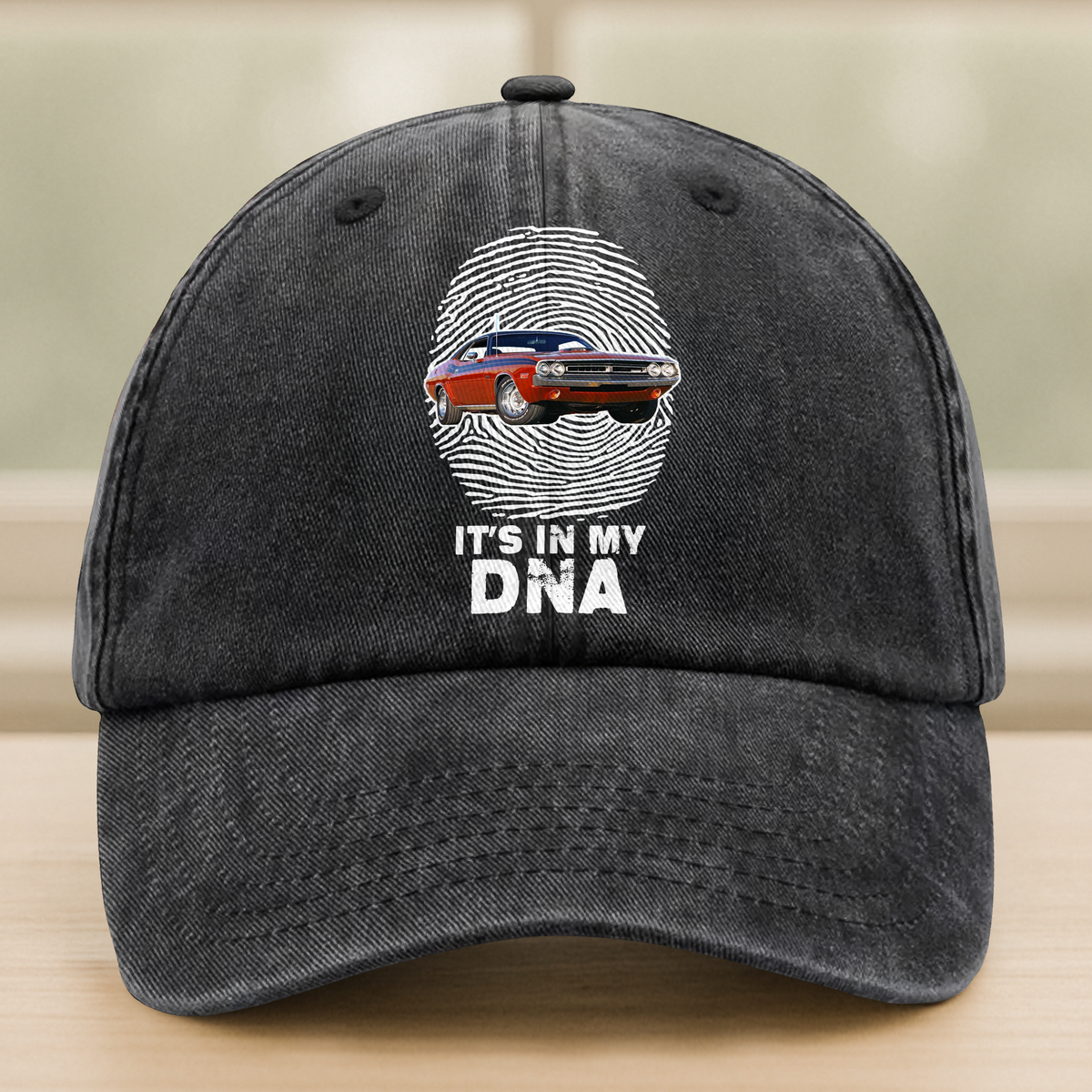Custom Photo Car Is My DNA Washed Denim Baseball Cap CH07 896568