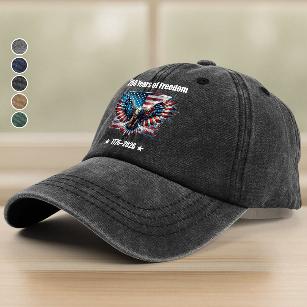250 Years of Freedom With Eagle Washed Denim Baseball Cap TH10 898359