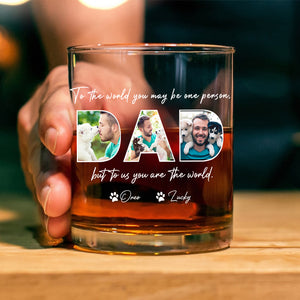 Custom Photo Happy Father's Day Thanks For Picking Up My Poop And Stuff Whiskey Glass HO82 893874