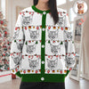Custom Pet Photo Pencil Drawing Christmas Ugly Cardigan For Pet Lovers LM32 897133