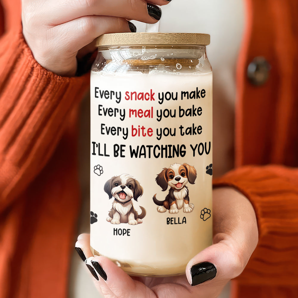 Personalized Gift Every Snack You Make We'll Be Watching You Glass Can With Lid LM32 893185