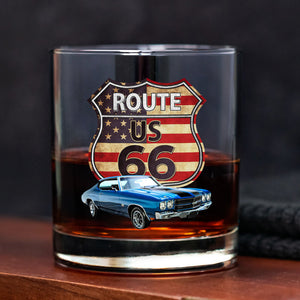 Custom Photo Route US 66 Car Print Whiskey Glass HA75 898094