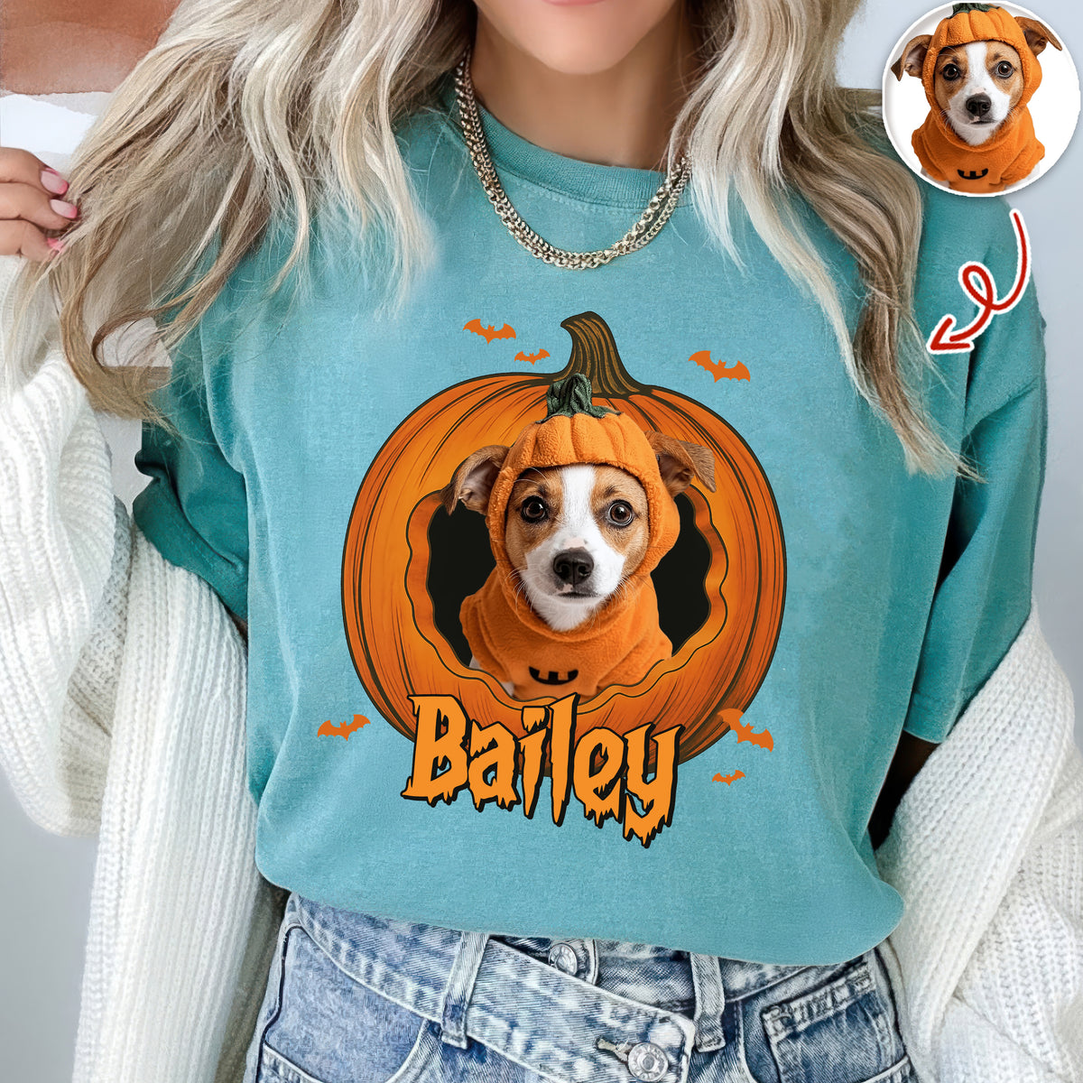 Custom Dog Cat Photo Halloween Pumpkin Comfort Shirt HO82 894926