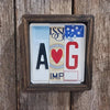 Personalized Initial Letter License Plate Sign - Gift For Wedding, Couple, Birthday, Gift for Him HO82 903360