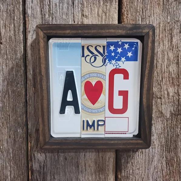 Personalized Initial Letter License Plate Sign - Gift For Wedding, Couple, Birthday, Gift for Him HO82 903360