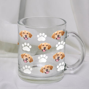 Custom Pet Face Photo With Icon Glass Mug For Dog And Cat Lovers CH07 896102