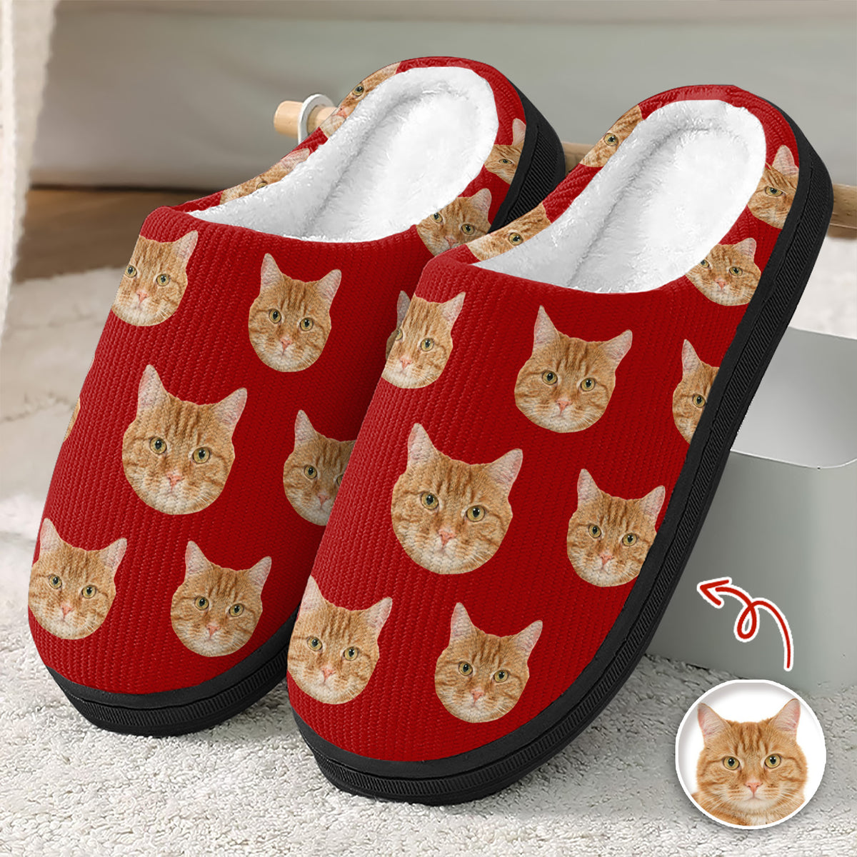 Custom Funny Face Cat Pet Slippers Gift For Cat Lovers, Pet Owner HA75 897508
