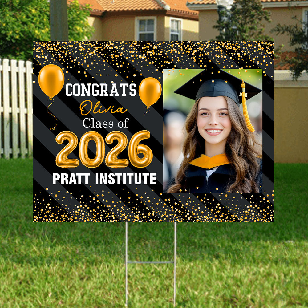 Custom Photo Congrats Class Of 2026 Graduation Yard Sign CH07 910262