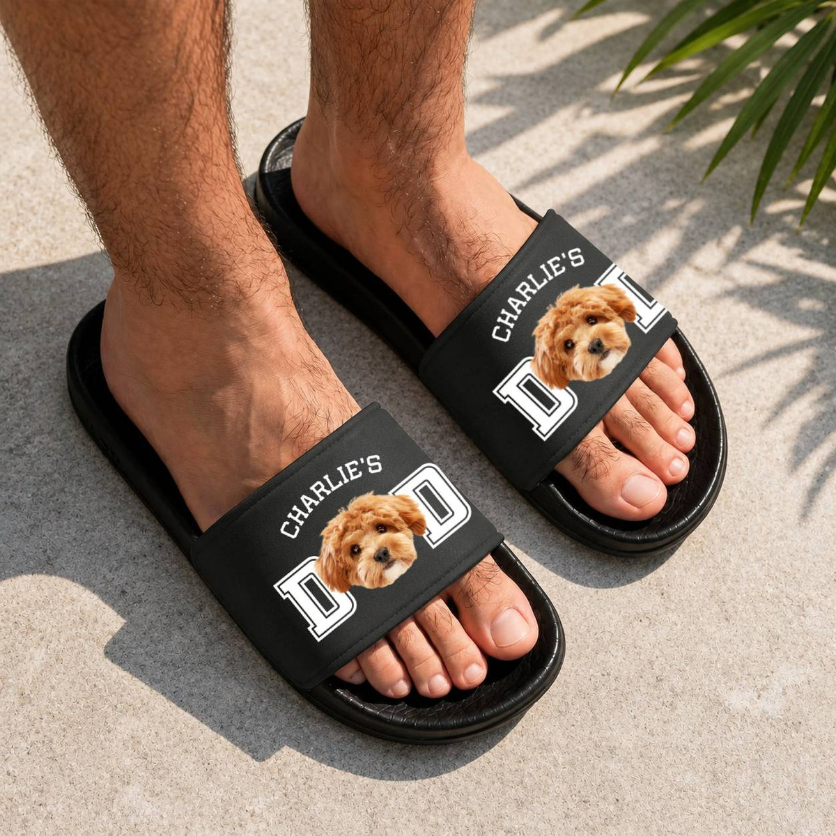Custom Photo Dog Cat Dad Mom Slide Sandals - Gift For Dog Cat Lovers HO82 902540