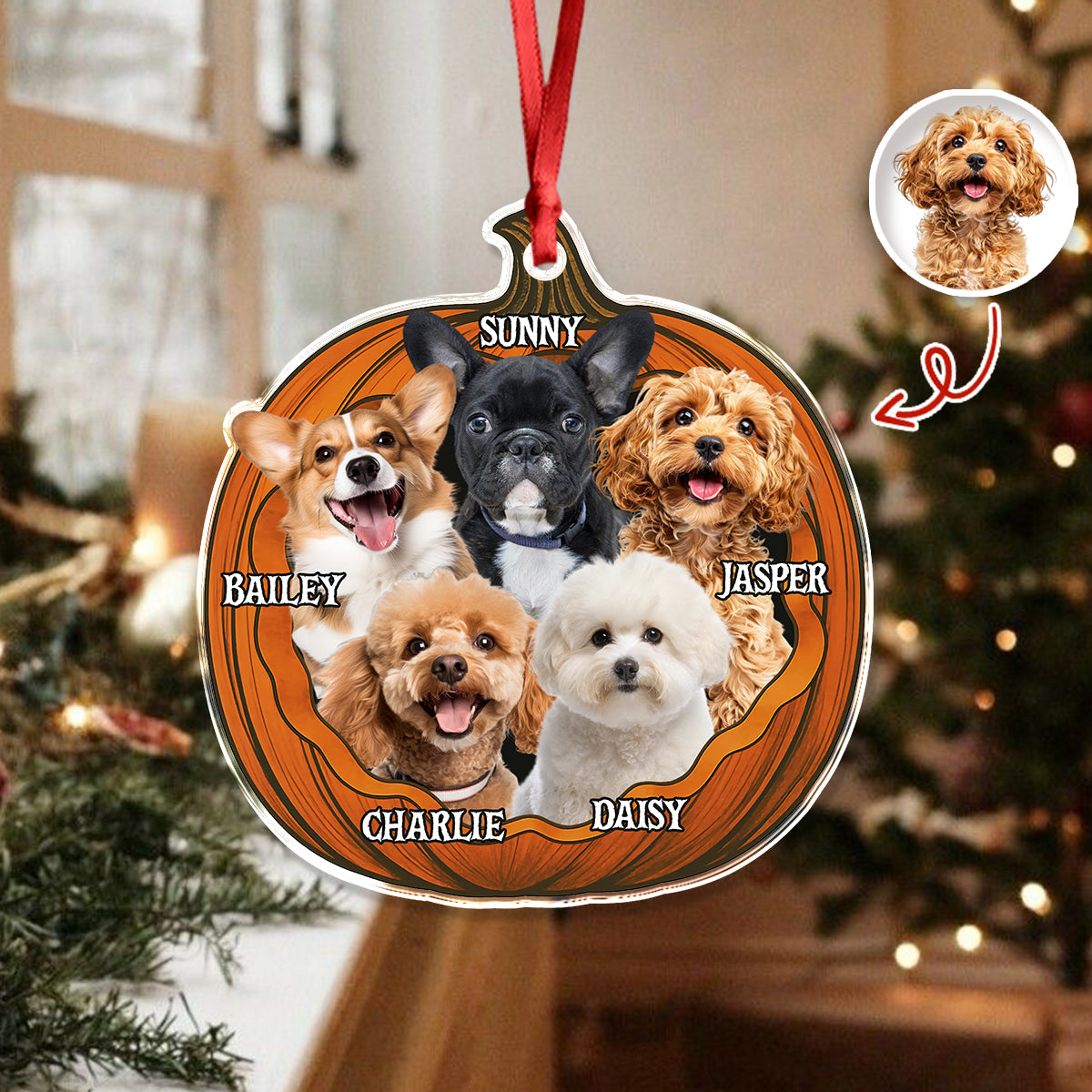 Custom Pumpkin Halloween Pet Acrylic Ornament HO82 894992