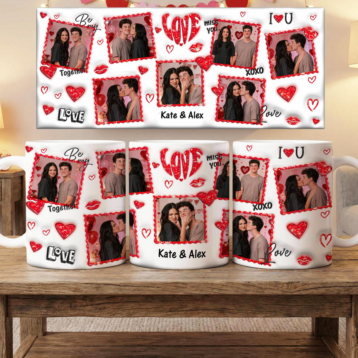 Custom Couple Photo 3D Inflated Valentine Mug Gift For Couple LM32 897569