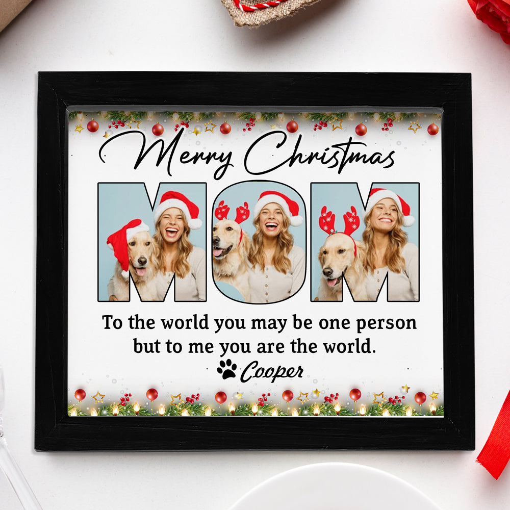Custom Dog Photo Merry Christmas Picture Frame For Dog Mom CH07 896438