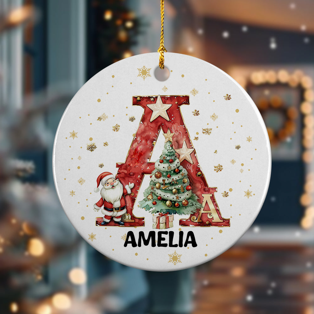 Custom Name Alphabet Ceramic Ornament - Personalized Christmas Gift for Family and Friends TH10 896313