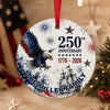 Custom Family Name 250th Anniversary 1776-2026 Eagle America Flag Ceramic Ornament TH10 170785