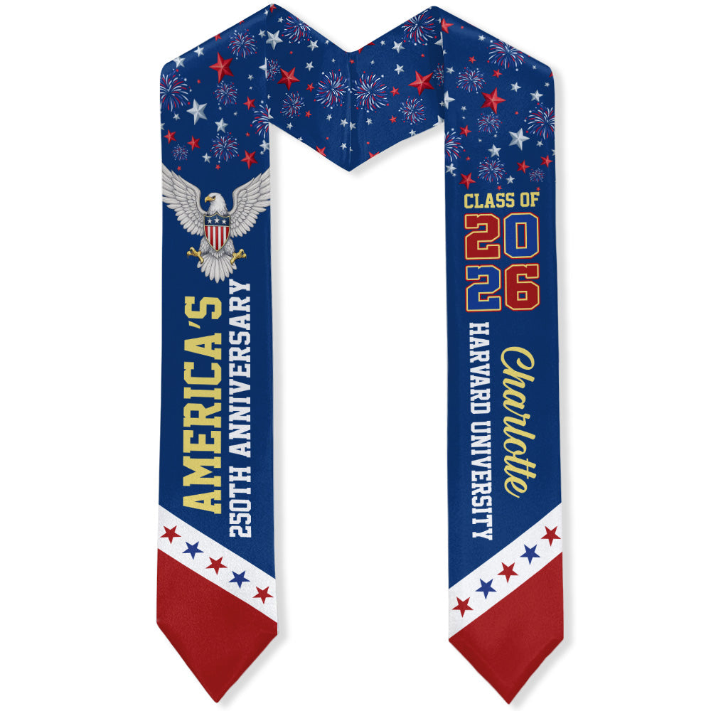 Graduating in America’s 250th Anniversary Stoles Personalized Class of 2026 Sash CH07 910316