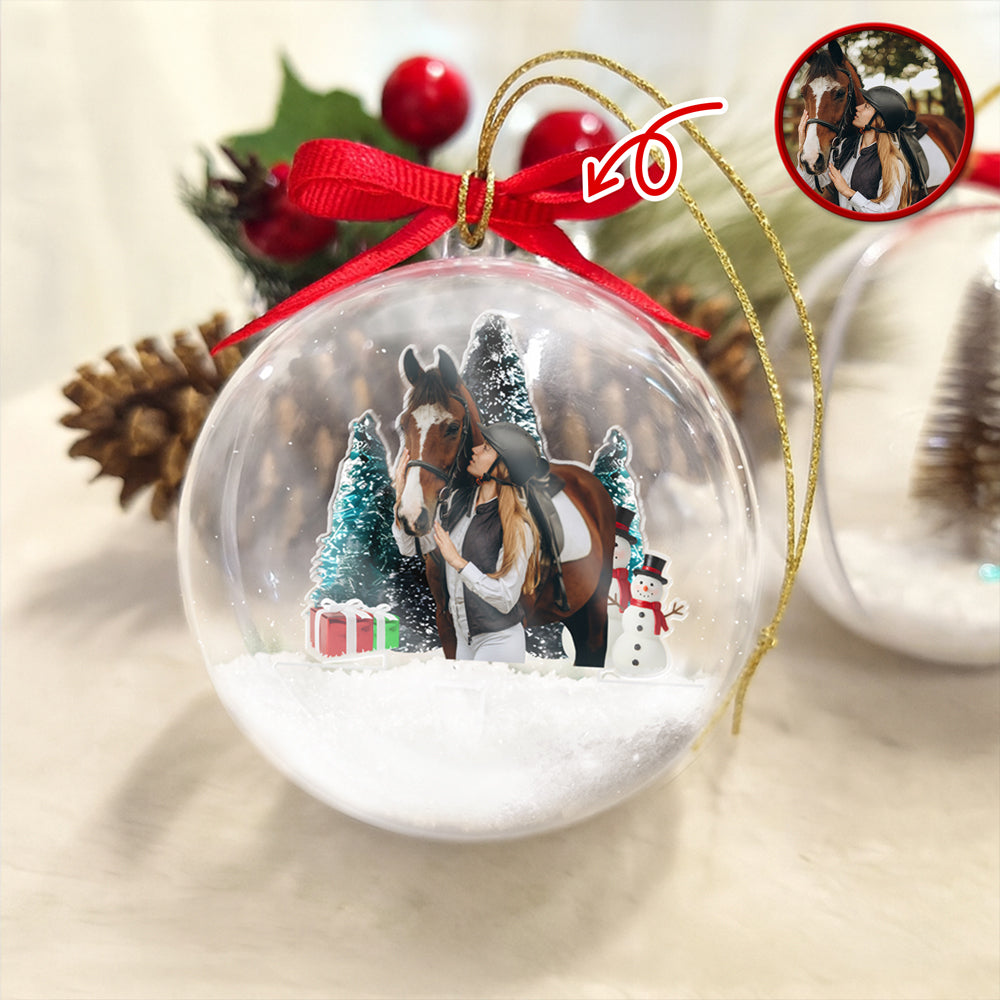 Custom Horse Photo - Personalized 3D Ball Ornament Christmas Gift For Family CH07 899792