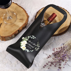 Custom Mr Mrs Personalized Wedding Leather Wine Bag Engagement Gift, Wedding Gift CH07 896534