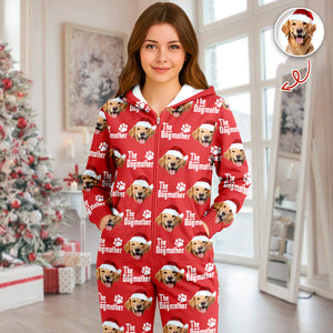 Custom Puppy Photo The Dog Father with Pawprints Design Onesie Pajamas LM32 897209