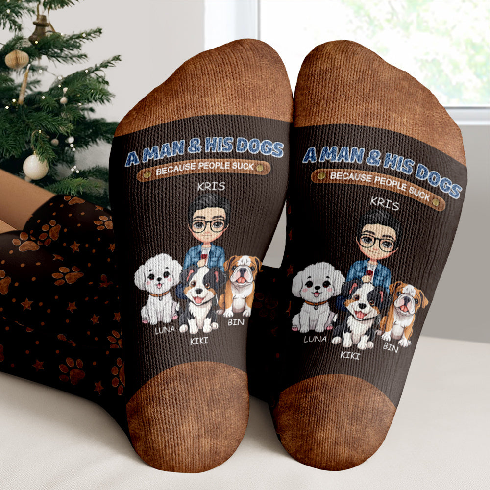 A Gentleman And His Dog - Personalized Crew Socks HO82 894908