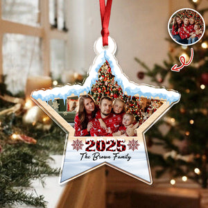 Personalized Family Photo Star Acrylic Ornament - Christmas Gift for Family CH07 896838