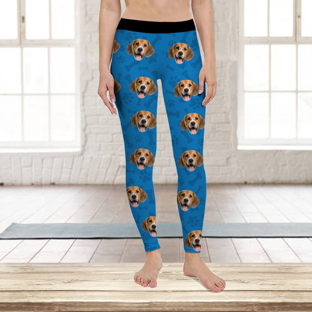 Custom Photo With Bone Pattern Dog Cat Legging HO82 900534
